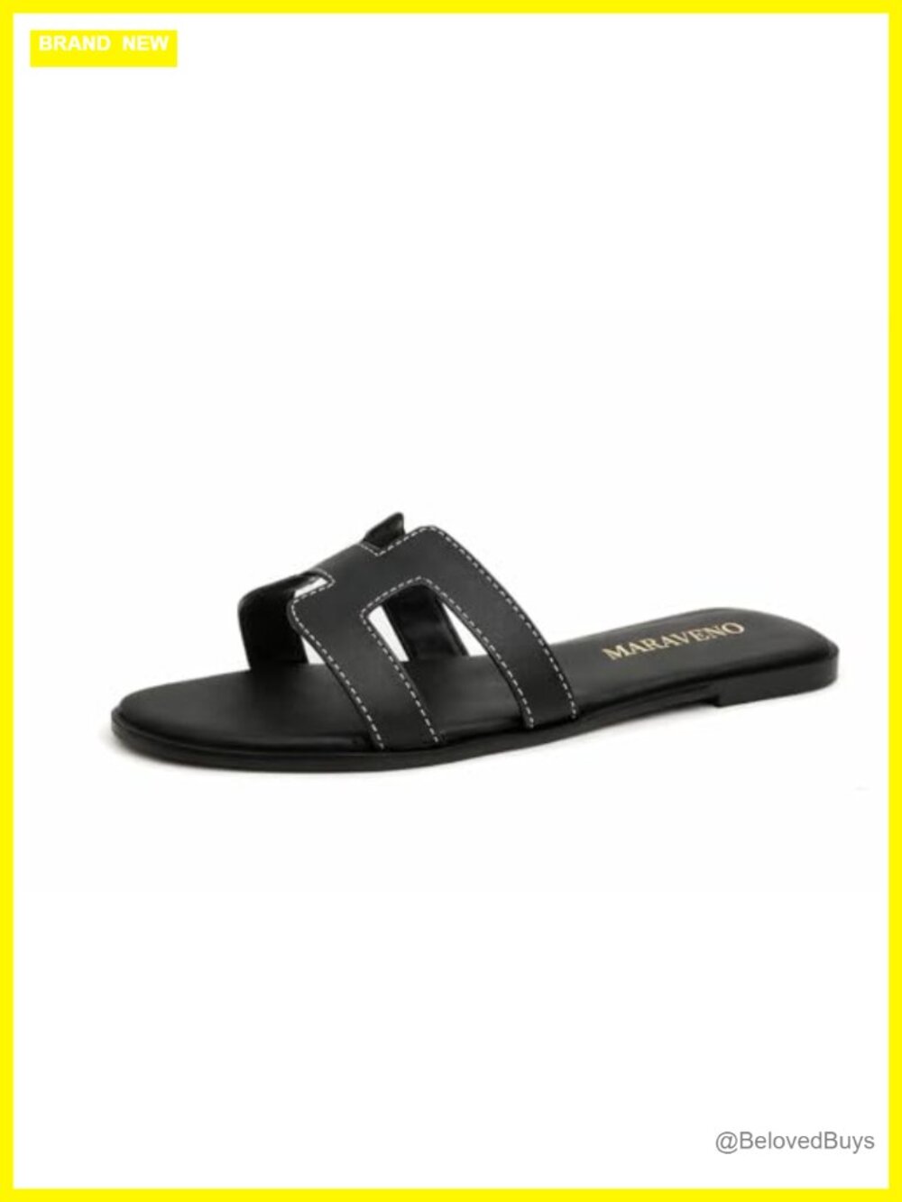 Women's H Slide Sandals Faux Leather Cushioned Sole Casual Summer